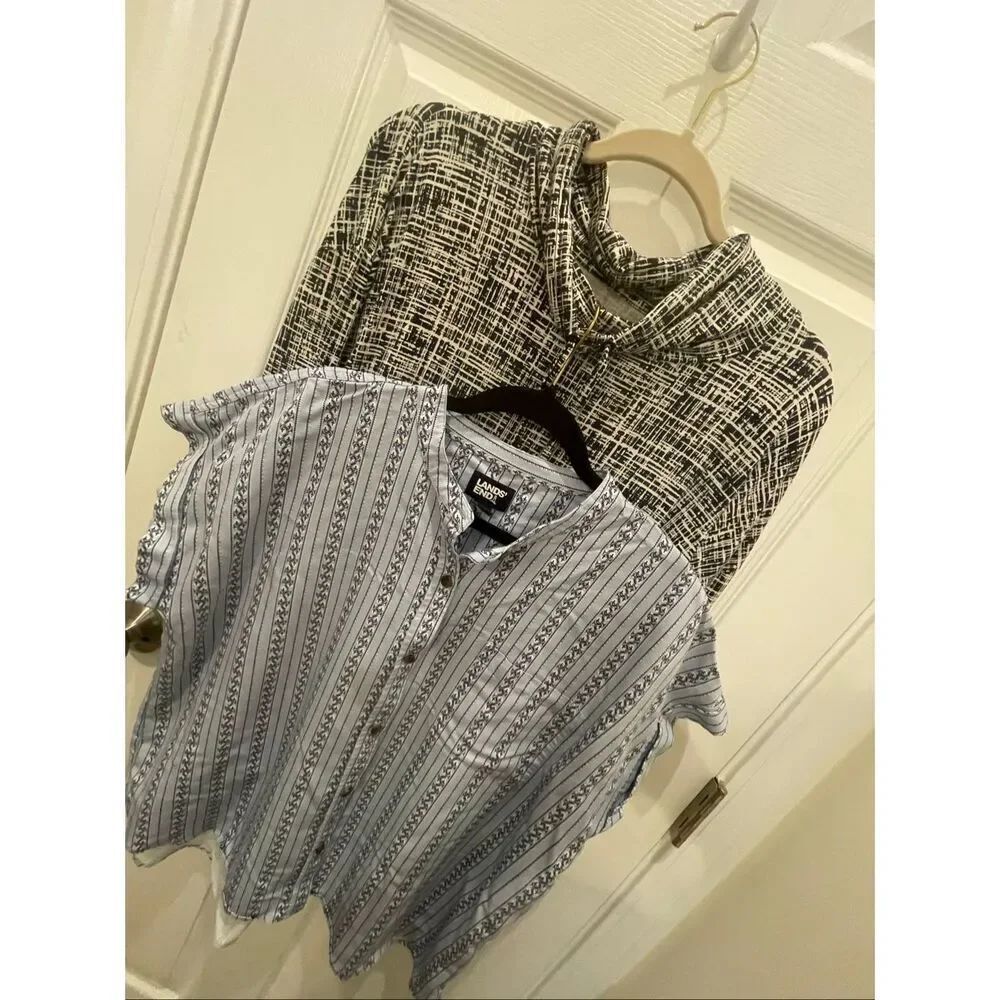 Lands’ End women’s lot bundle size XL 18 long sleeve and short sleeve